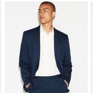 Express Men’s Slim Blue Cotton Sateen Suit